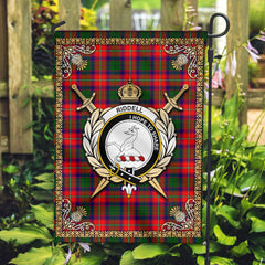 Riddell Tartan Crest Garden Flag - Celtic Thistle Style