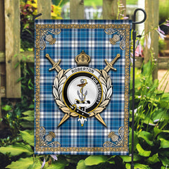 Roberton Tartan Crest Garden Flag - Celtic Thistle Style