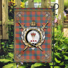 Robertson Ancient Tartan Crest Garden Flag - Celtic Thistle Style