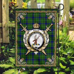 Rollo Modern Tartan Crest Garden Flag - Celtic Thistle Style