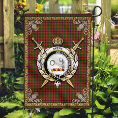 Skene Modern Tartan Crest Garden Flag - Celtic Thistle Style