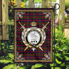 Tennant Tartan Crest Garden Flag - Celtic Thistle Style