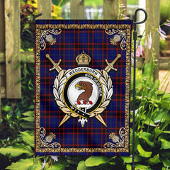 Wedderburn Tartan Crest Garden Flag - Celtic Thistle Style