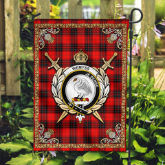 Wemyss Modern Tartan Crest Garden Flag - Celtic Thistle Style