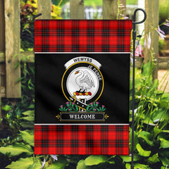 Wemyss Modern Tartan Crest Garden Flag - Welcome Style