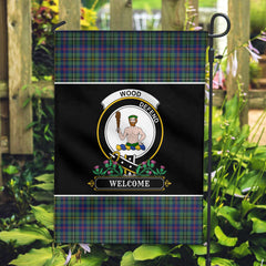 Wood Tartan Crest Garden Flag - Welcome Style