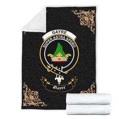 Gayre Crest Tartan Premium Blanket Black