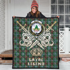 Gayre Tartan Crest Legend Gold Royal Premium Quilt