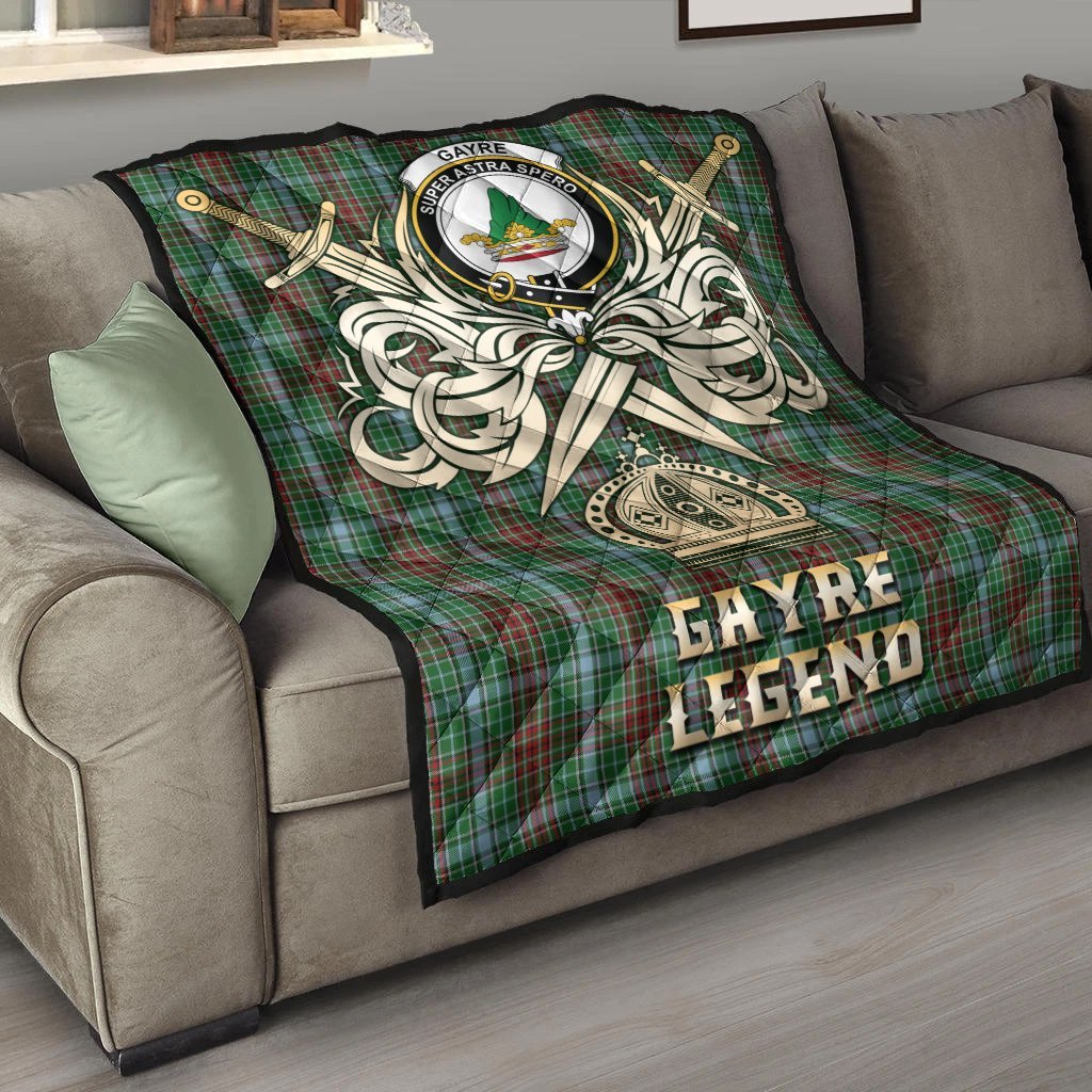 Gayre Tartan Crest Legend Gold Royal Premium Quilt