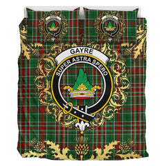 Gayre Bodyguard 02 Tartan Crest Bedding Set - Golden Thistle Style