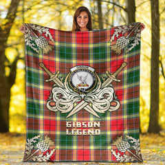 Gibson Tartan Gold Courage Symbol Blanket