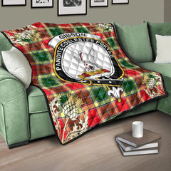 Gibson Tartan Crest Premium Quilt - Gold Thistle Style