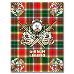 Gibson Tartan Gold Courage Symbol Blanket