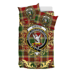 Gibsone (Gibson - Gibbs) 01 Tartan Crest Bedding Set - Golden Thistle Style