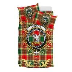 Gibsone (Gibson - Gibbs) 02 Tartan Crest Bedding Set - Golden Thistle Style