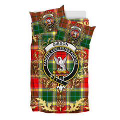 Gibsone (Gibson - Gibbs) 03 Tartan Crest Bedding Set - Golden Thistle Style