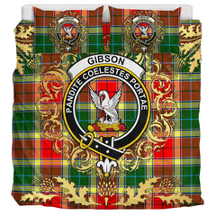 Gibsone (Gibson - Gibbs) 03 Tartan Crest Bedding Set - Golden Thistle Style