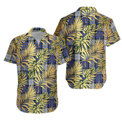Gillies Dress Blue Tartan Vintage Leaves Hawaiian Shirt
