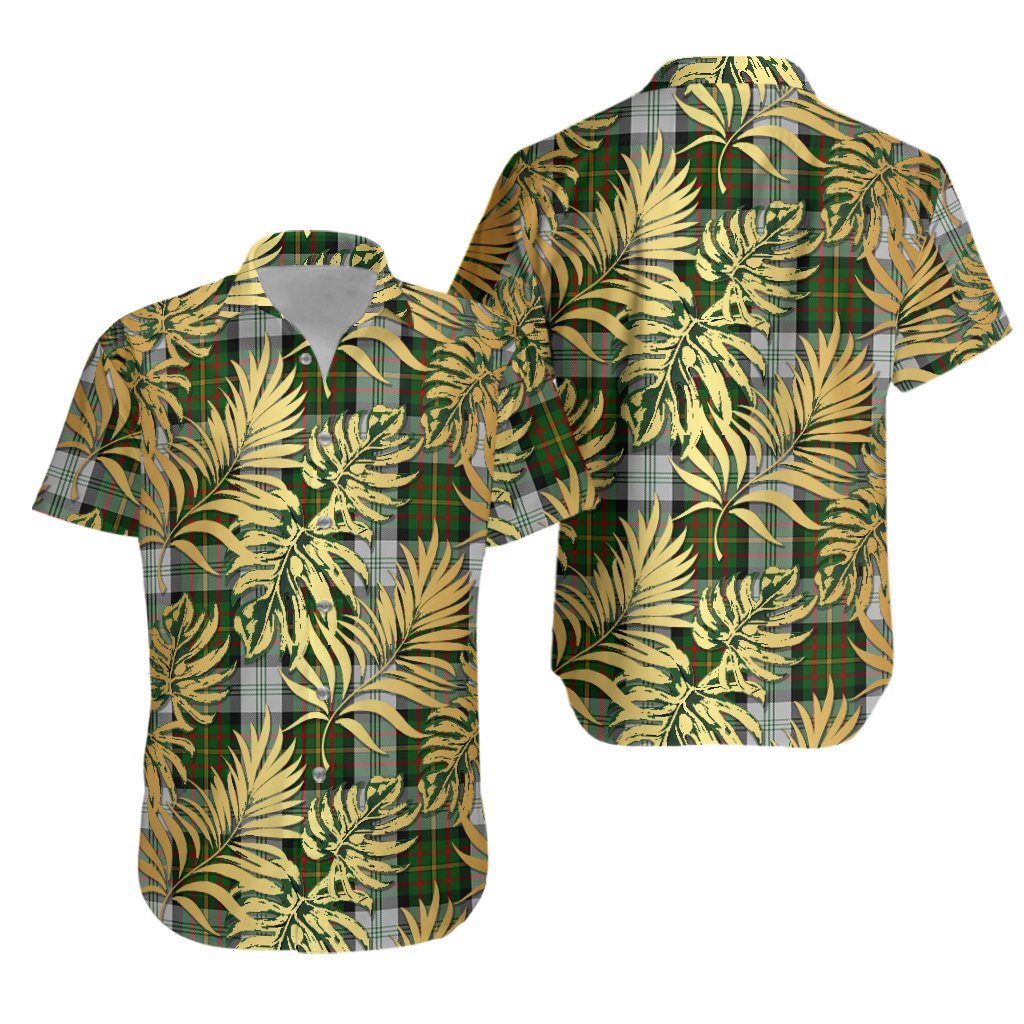 Gillies Dress Green Tartan Vintage Leaves Hawaiian Shirt