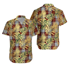 Gillies Red Dress Tartan Vintage Leaves Hawaiian Shirt