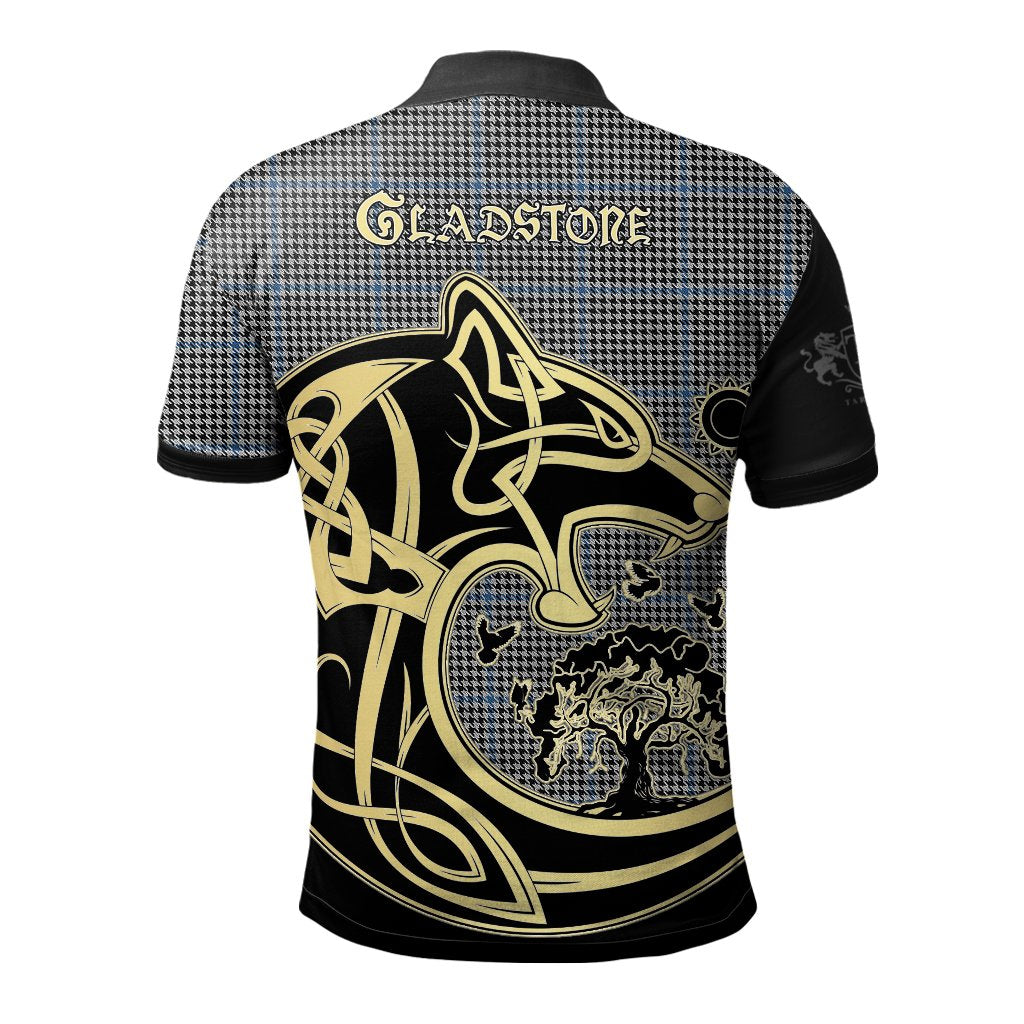 Gladstone Tartan Polo Shirt Viking Wolf