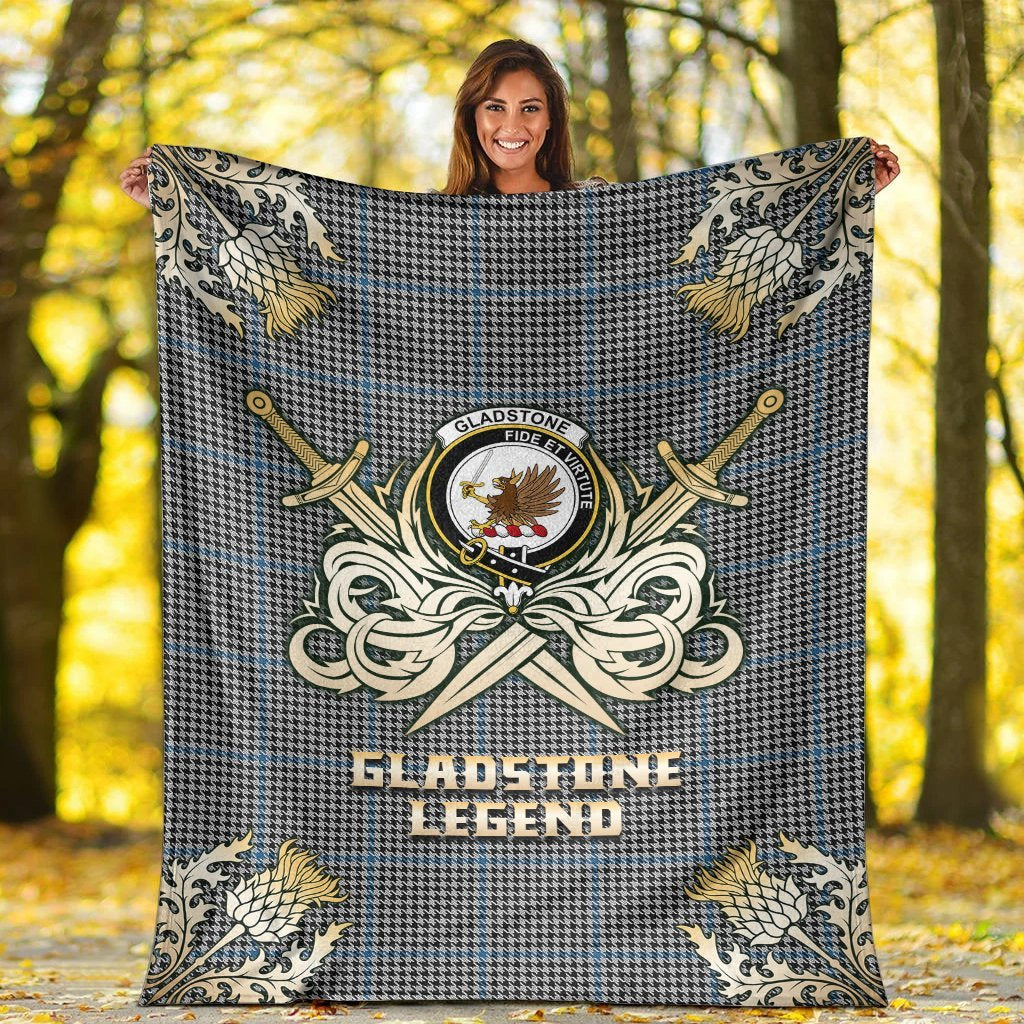 Gladstone Tartan Gold Courage Symbol Blanket