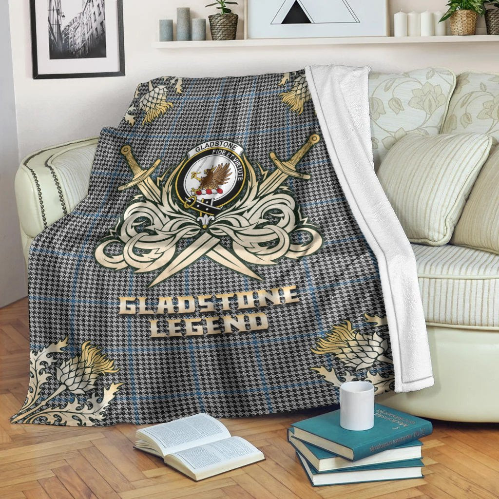 Gladstone Tartan Gold Courage Symbol Blanket