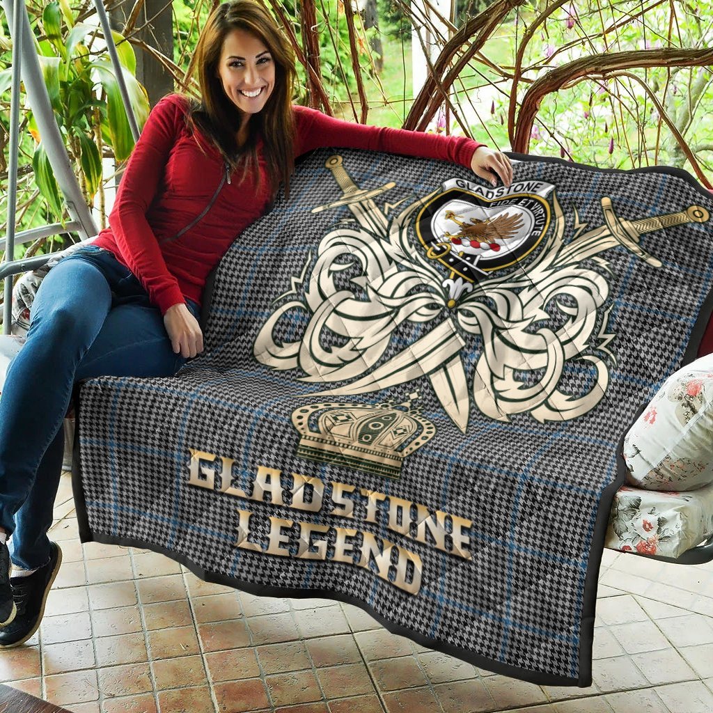 Gladstone Tartan Crest Legend Gold Royal Premium Quilt