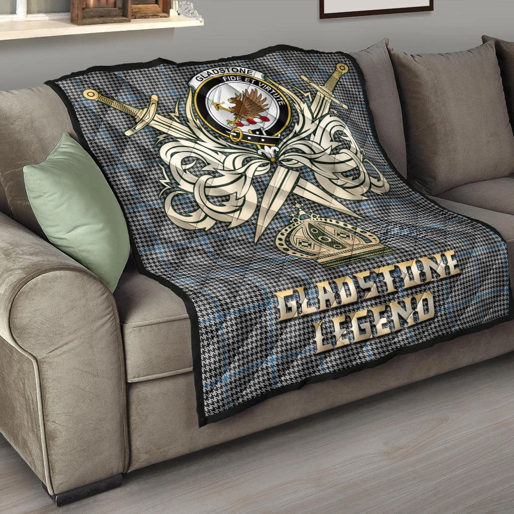 Gladstone Tartan Crest Legend Gold Royal Premium Quilt