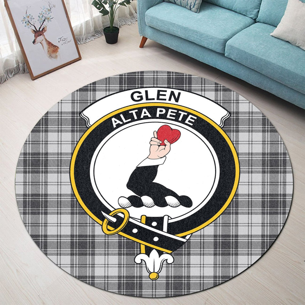 Glen Tartan Crest Round Rug