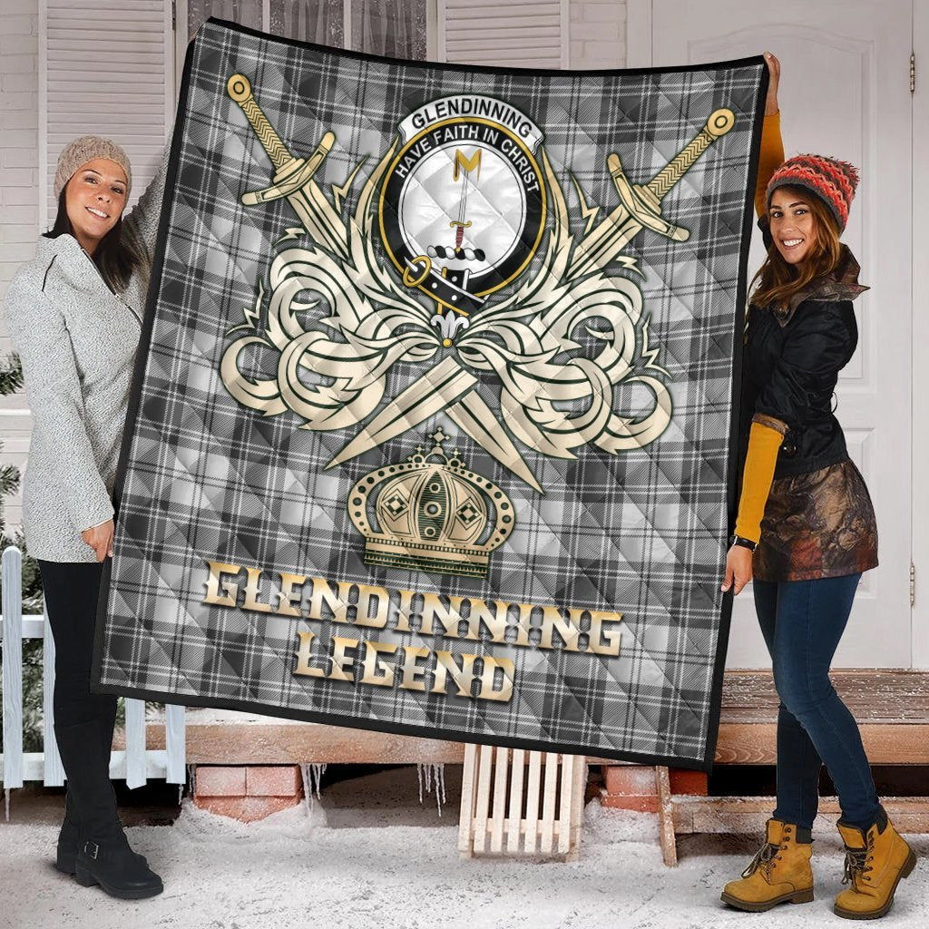 Glendinning Tartan Crest Legend Gold Royal Premium Quilt