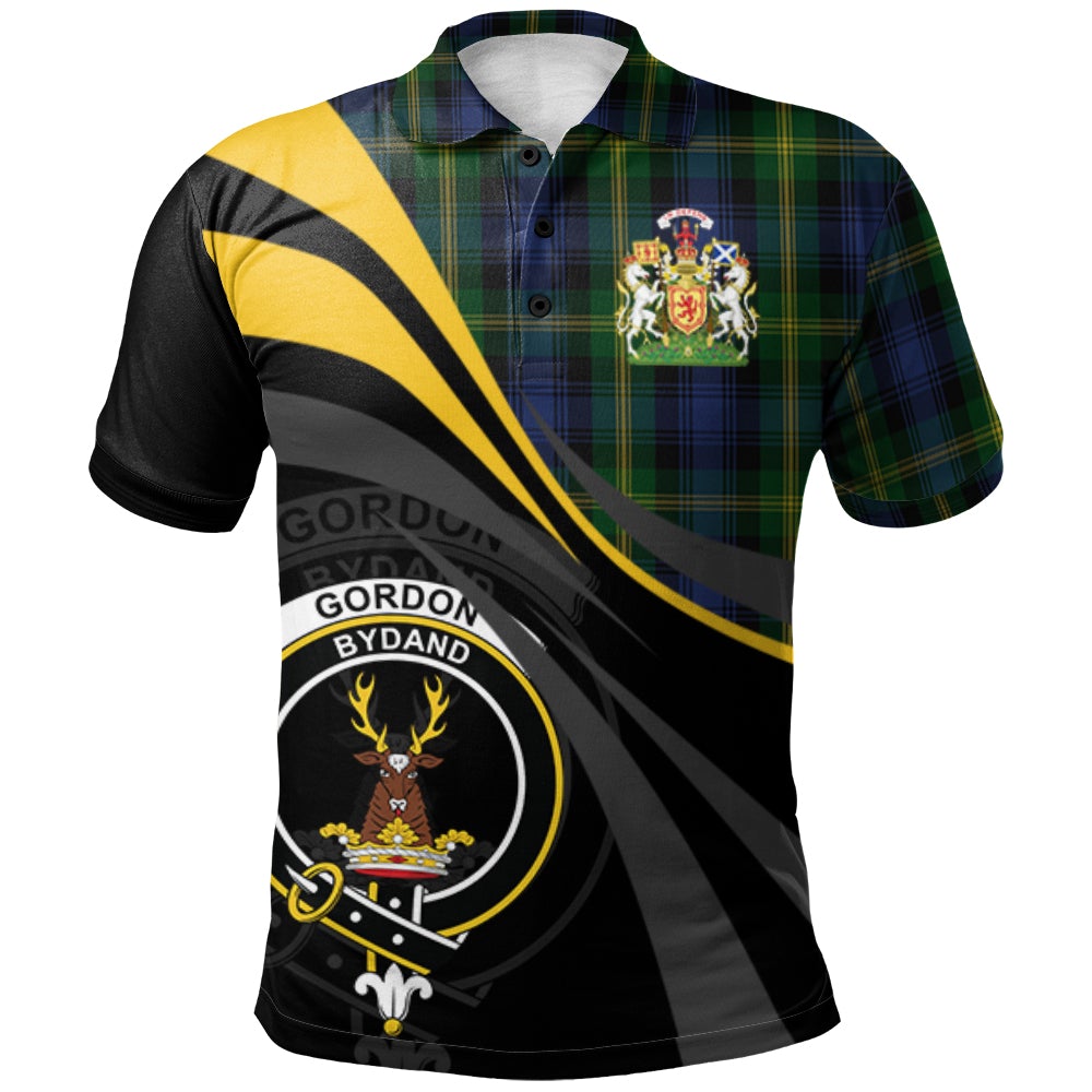Gordon 02 Tartan Polo Shirt - Royal Coat Of Arms Style