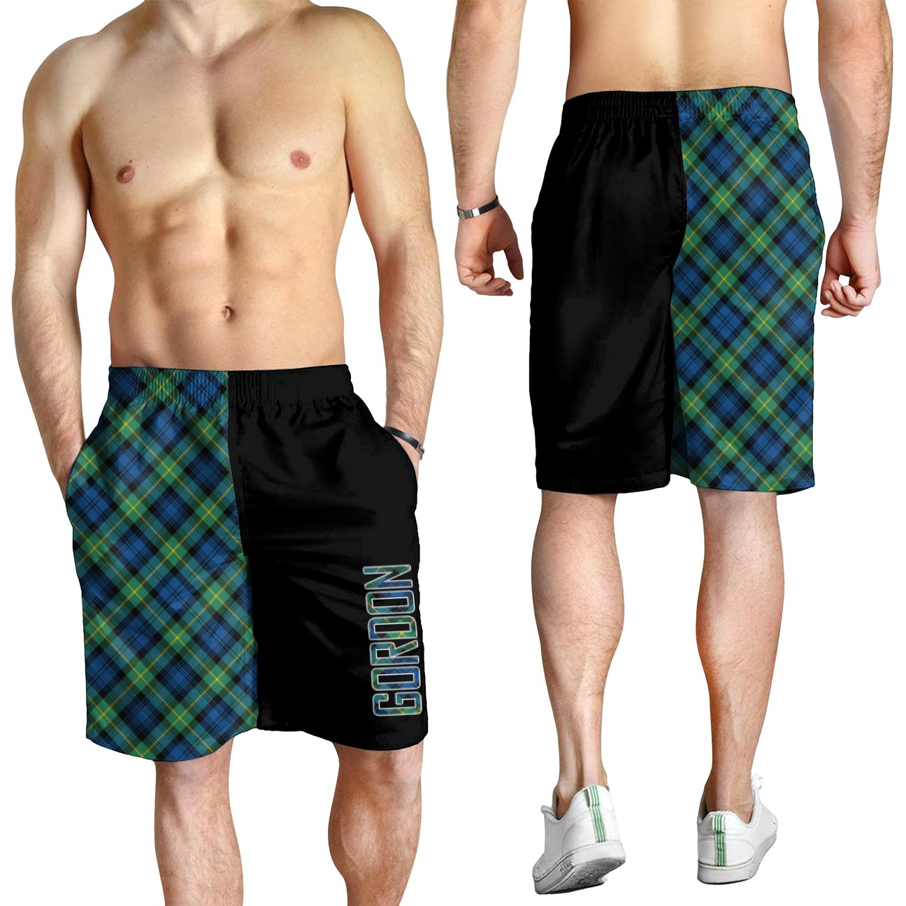 Gordon Ancient Tartan Crest Men's Short - Cross Style