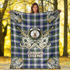 Gordon Dress Modern Tartan Gold Courage Symbol Blanket