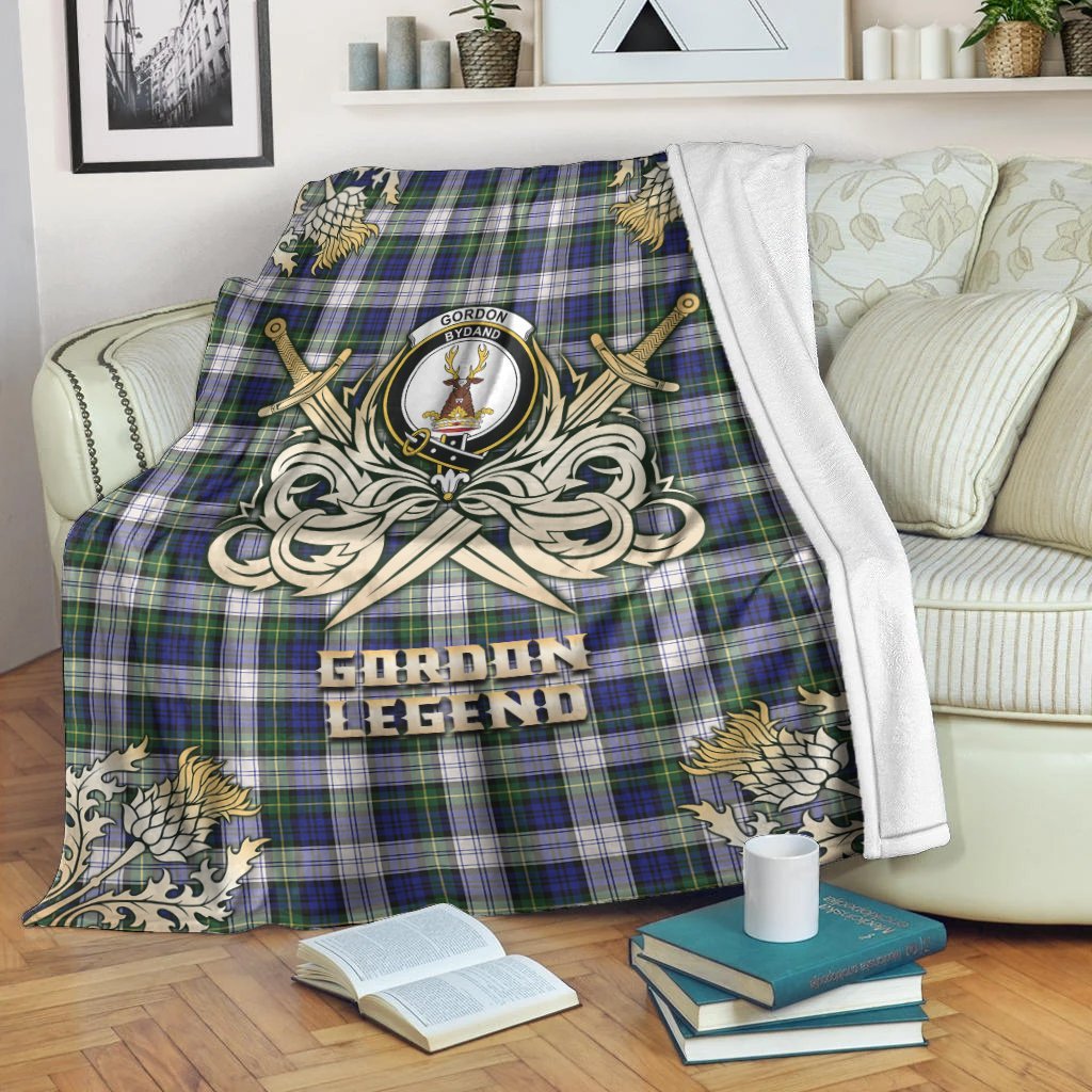 Gordon Dress Modern Tartan Gold Courage Symbol Blanket