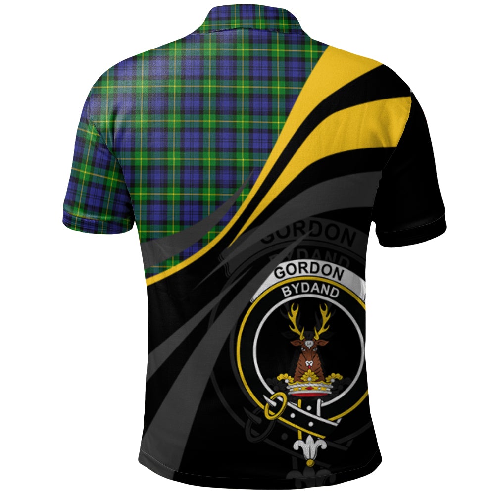 Gordon Modern Tartan Polo Shirt - Royal Coat Of Arms Style
