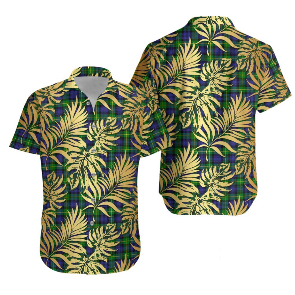 Gordon Modern Tartan Vintage Leaves Hawaiian Shirt