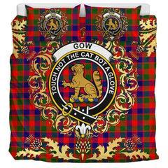 Gow Modern Tartan Crest Bedding Set - Golden Thistle Style