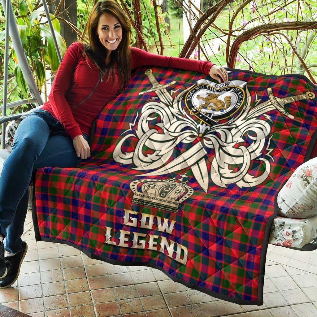 Gow Modern Tartan Crest Legend Gold Royal Premium Quilt