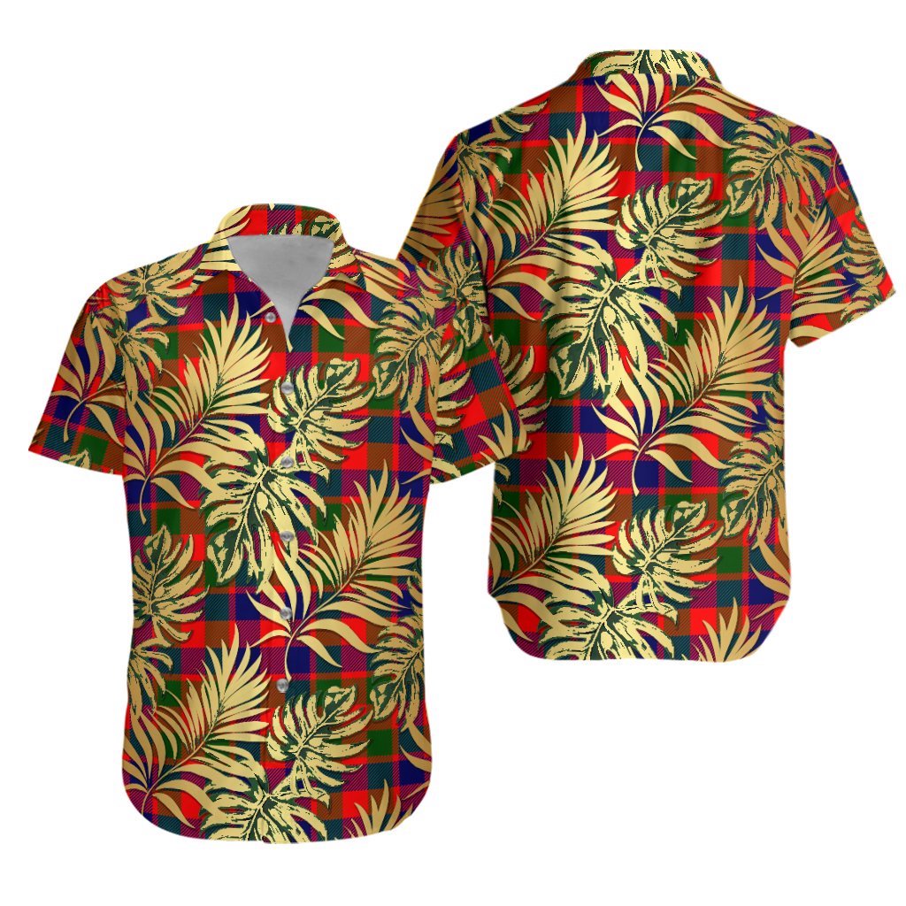 Gow of McGouan Tartan Vintage Leaves Hawaiian Shirt