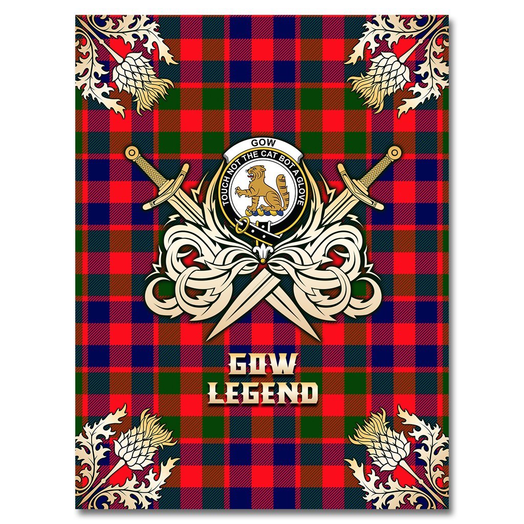 Gow of McGouan Tartan Gold Courage Symbol Blanket