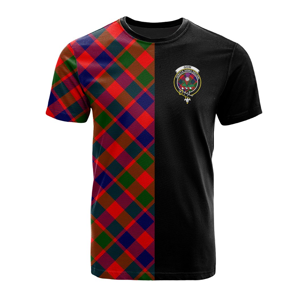 Gow of Skeoch Tartan T-Shirt Half of Me - Cross Style