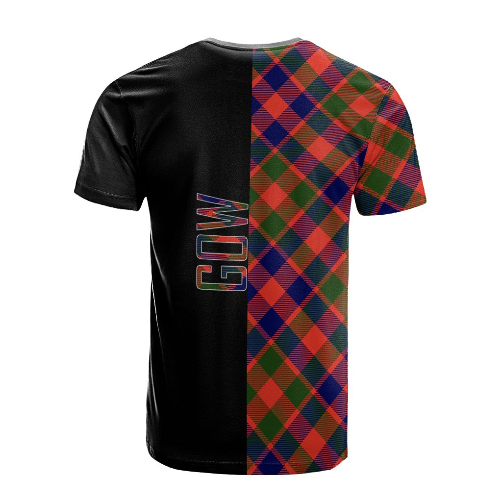 Gow of Skeoch Tartan T-Shirt Half of Me - Cross Style