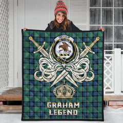 Graham of Menteith Ancient Tartan Crest Legend Gold Royal Premium Quilt