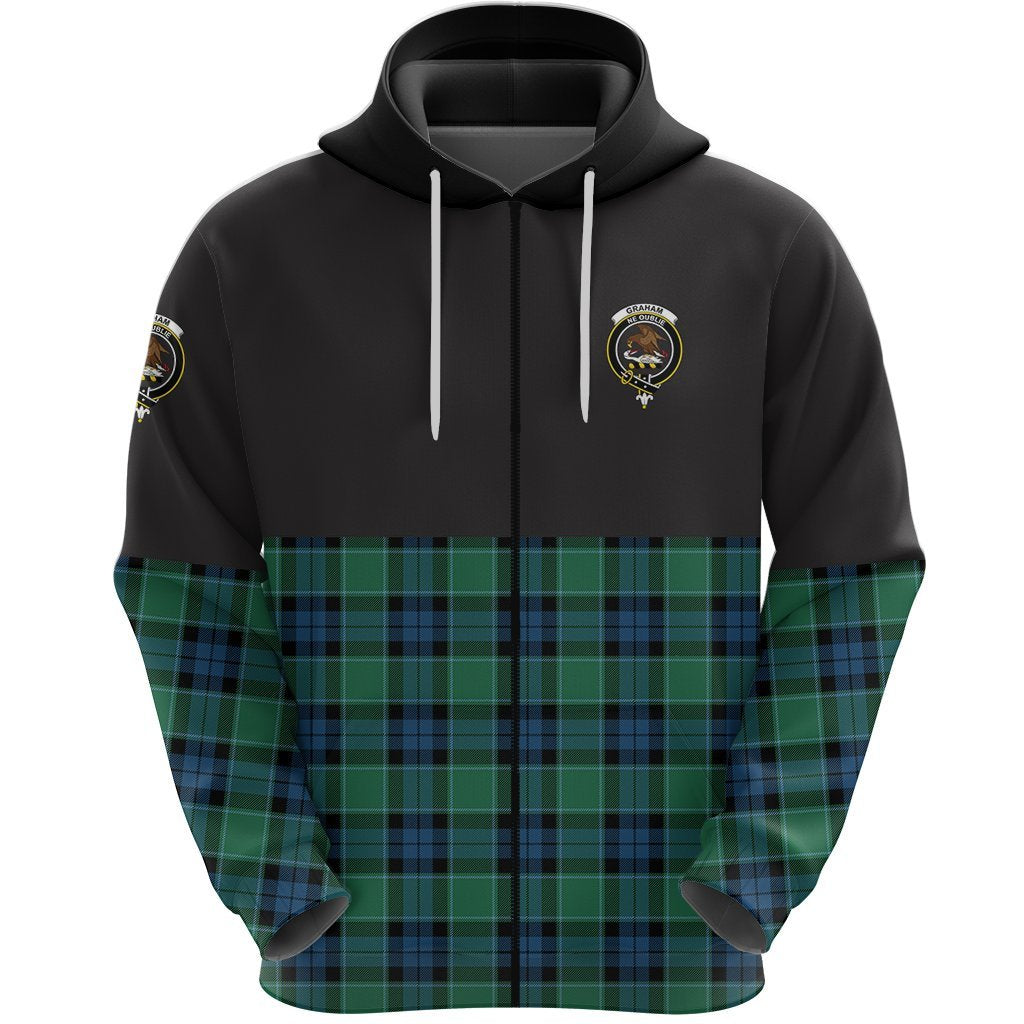 Graham of Menteith Ancient Clan Half Of Tartan Zipper Hoodie