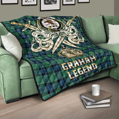 Graham of Menteith Ancient Tartan Crest Legend Gold Royal Premium Quilt