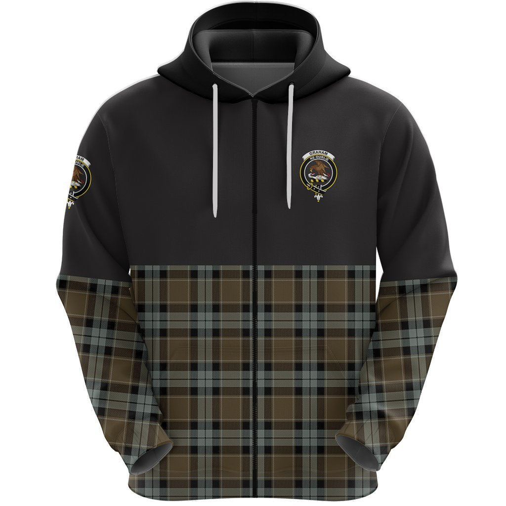 Graham of Menteith Weathered Clan Half Of Tartan Zipper Hoodie