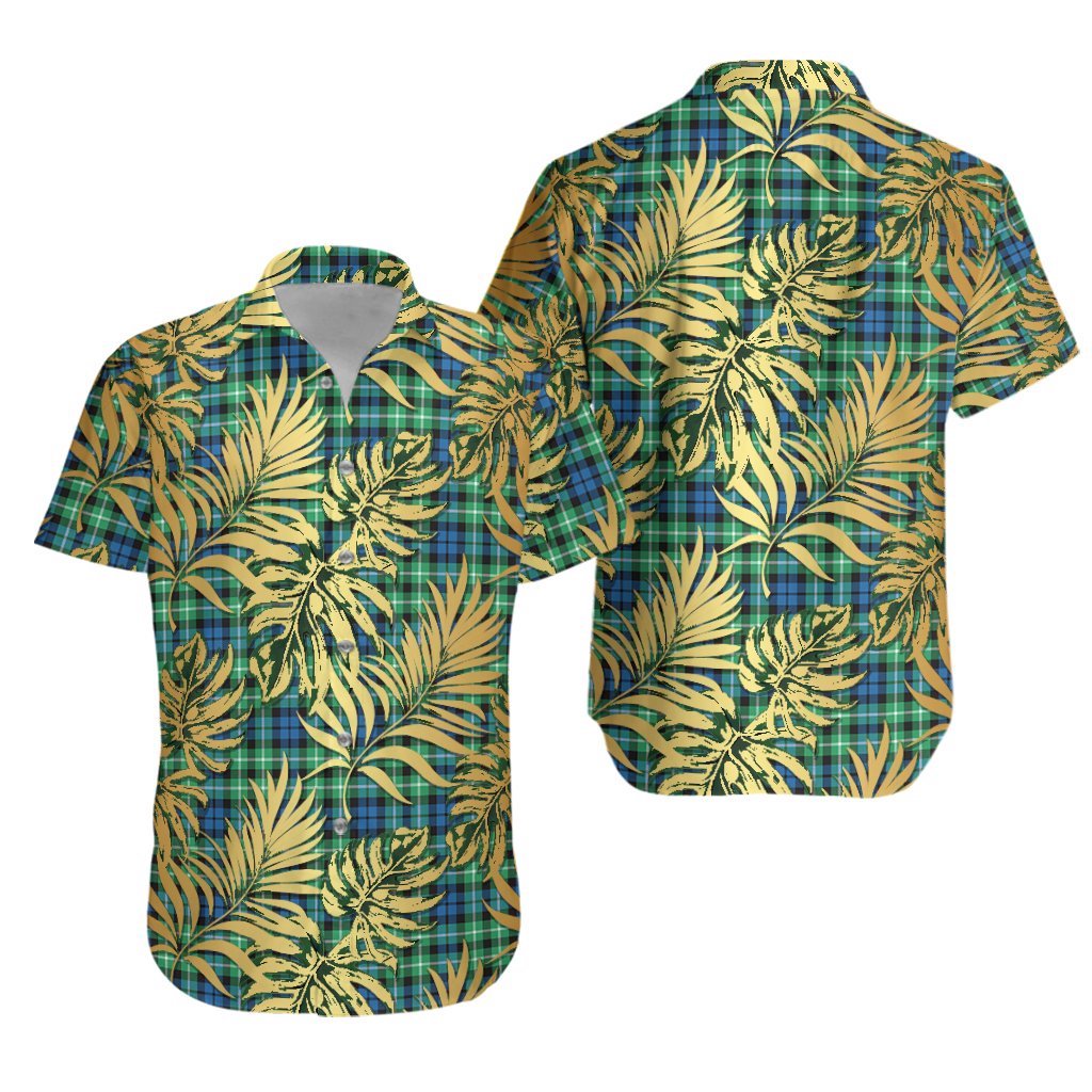 Graham of Montrose Ancient Tartan Vintage Leaves Hawaiian Shirt