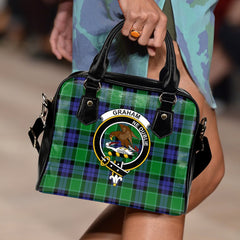 Graham of Menteith Modern Tartan Crest Shoulder Handbags