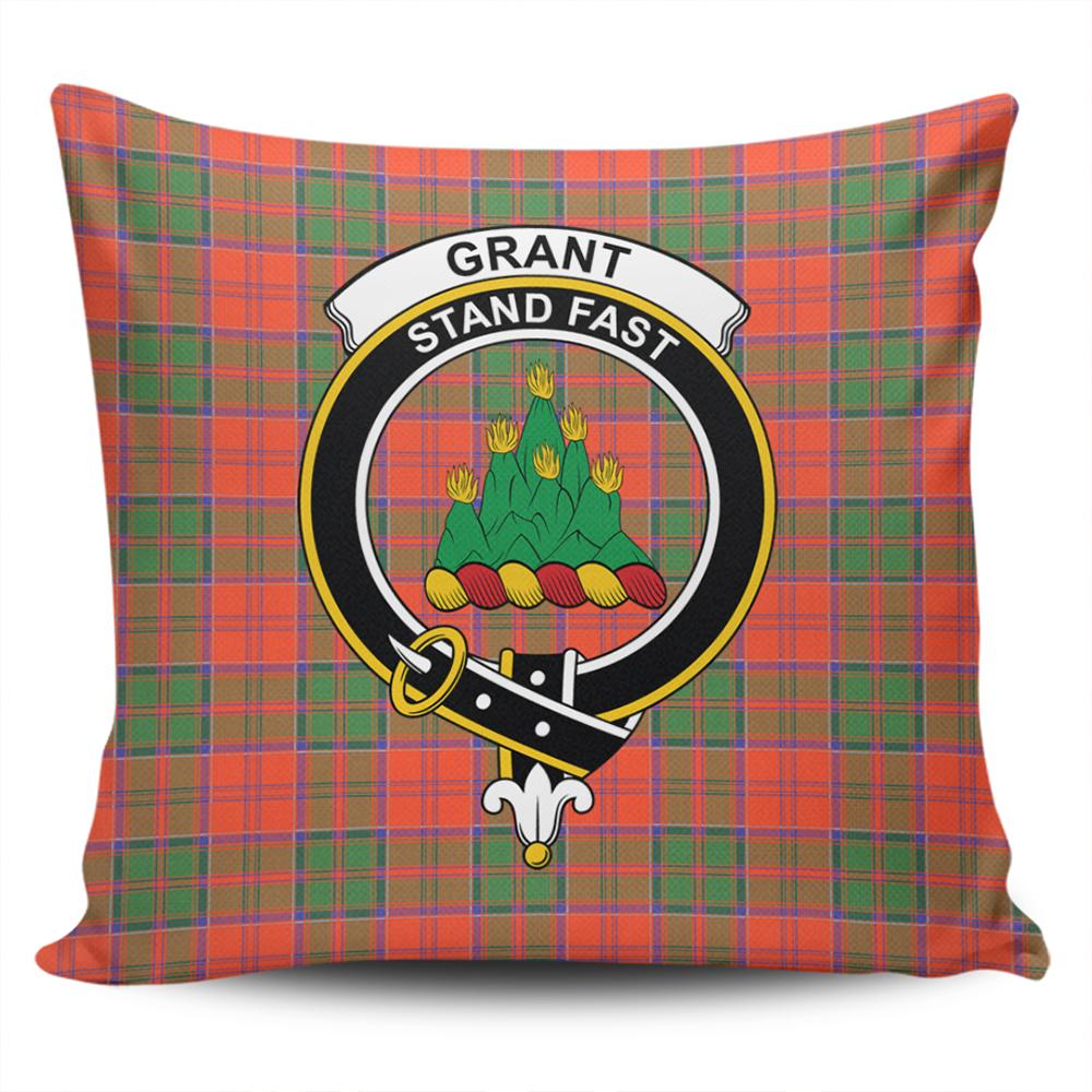 Scottish Grant Ancient Tartan Crest Pillow Cover - Tartan Cushion Cover